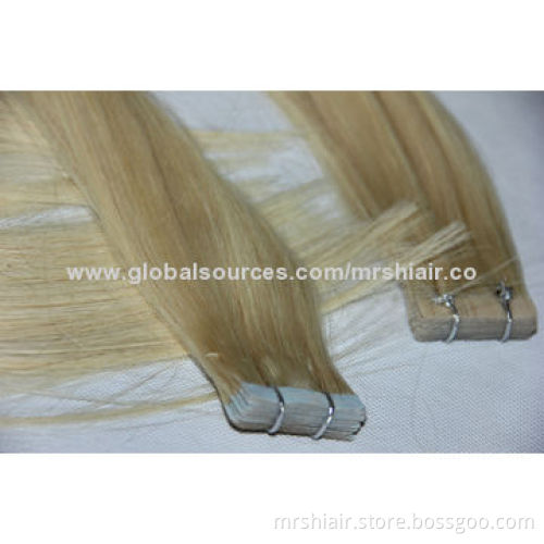 20-inch blond color Brazilian virgin tape in hair extensions
